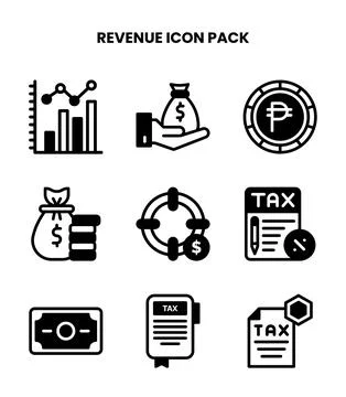 Revenue DuoTone Bundle Icons Pack Illustrazione stock
