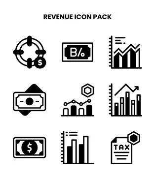 Revenue DuoTone Bundle Icons Pack Illustrazione stock