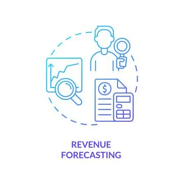 Revenue forecasting blue gradient concept icon Stock Illustration