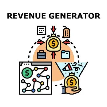 Revenue generating process concept with financial data analysis Stockillustratie