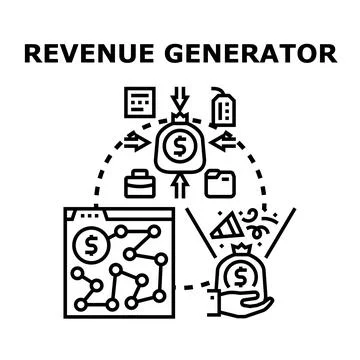 Revenue generating process concept with financial data analysis Stock Illustration