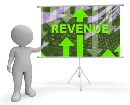 Revenue Graph Indicates Forecast Wage 3d Illustration Stock Illustration