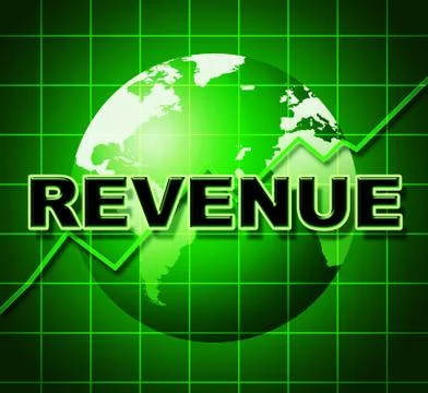 Revenue graph indicating statistical trend and earns Stock Illustration