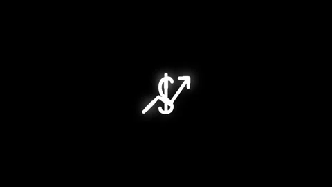 Revenue Line Icon Animation Loop Black Background Stock Footage 340946767