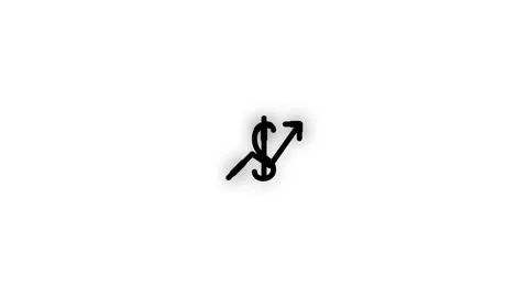 Revenue Line Icon Animation Loop White Background Stock Footage 340946776