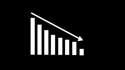 Revenue negative Analytics Animation with Rising Business Performance Graph Stock Footage 337010146