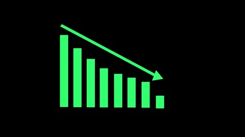 Revenue negative Analytics Animation with Rising Business Performance Graph Stock Footage 337010298