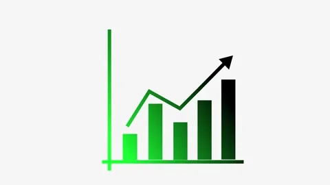 Revenue negative Analytics Animation with Rising Business Performance Graph Stock Footage 337010369