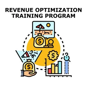 Revenue optimization training program advancing financial success Stock Illustration