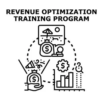 Revenue optimization training program advancing financial success Stock Illustration