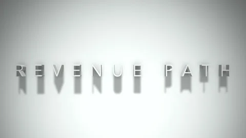Revenue path 3D title animation white text on a white background Video stock 299824156