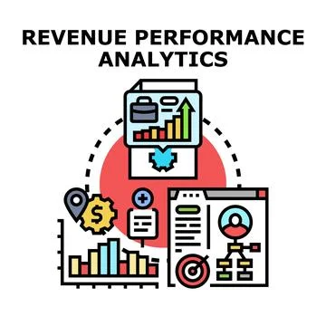 Revenue performance analytics evaluating business growth strategy Stockillustratie