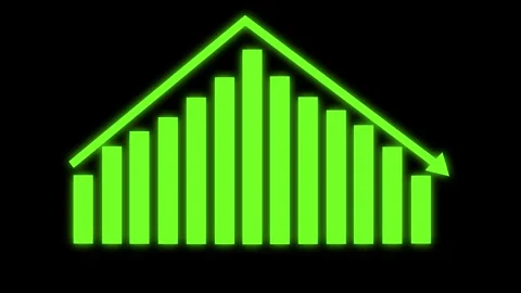 Revenue Performance Graph Animation with Positive Financial Trend Stockbeeldmateriaal 337009628