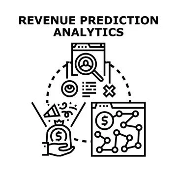 Revenue prediction analytics concept presenting financial management Stock Illustration