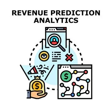 Revenue prediction analytics concept presenting financial management Stock Illustration