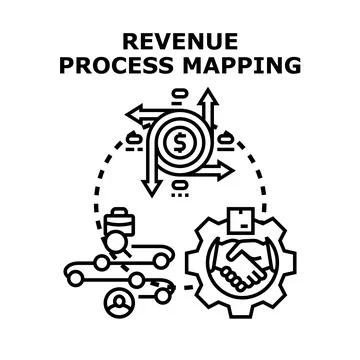 Revenue process mapping for business optimization strategy Stock Illustration