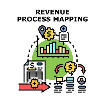 Revenue process mapping optimizing financial business workflow 스톡 일러스트