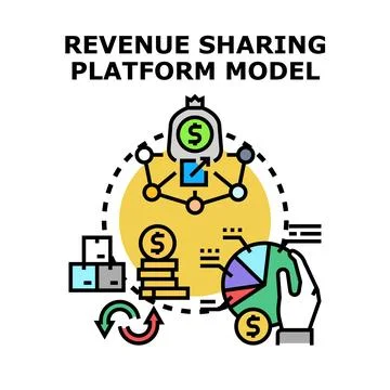 Revenue sharing platform model concept illustration Stock Illustration