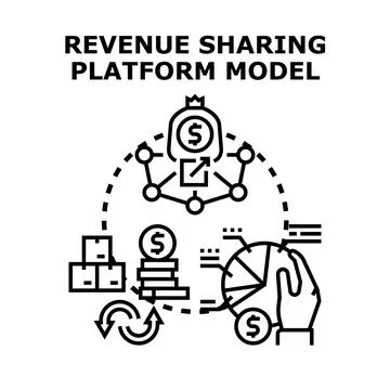 Revenue sharing platform model concept illustration Stock Illustration