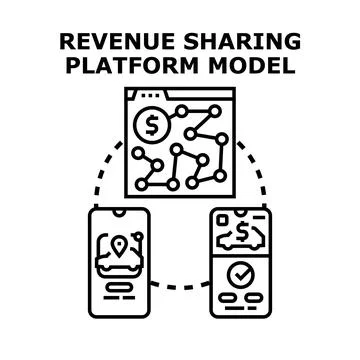 Revenue sharing platform model for modern business Ilustração Stock