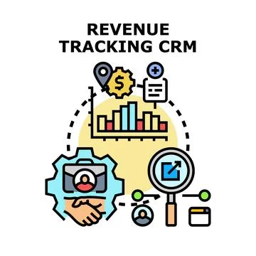 Revenue tracking crm system analyzing customer data Stock Illustration