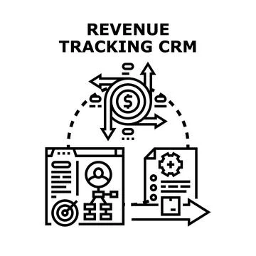 Revenue tracking crm system concept optimizing business profit growth Stock Illustration
