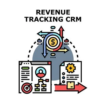 Revenue tracking crm system concept optimizing business profit growth Stock Illustration
