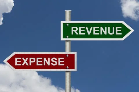 Revenue versus expense Stock Illustration