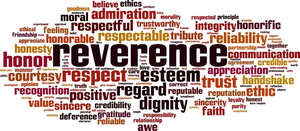 Reverence word cloud Stock Illustration