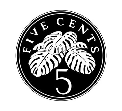 Reverse of 5 cents 19922012 years, Singapore. Stock Illustration