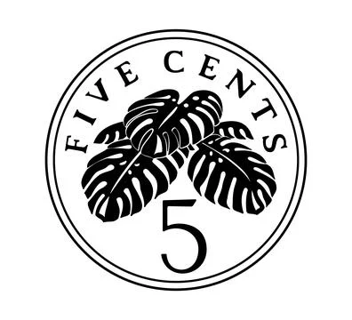Reverse of 5 cents 19922012 years, Singapore. Stock Illustration