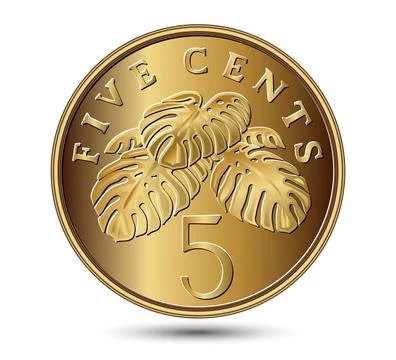 Reverse of 5 cents 19922012 years, Singapore. Stock Illustration