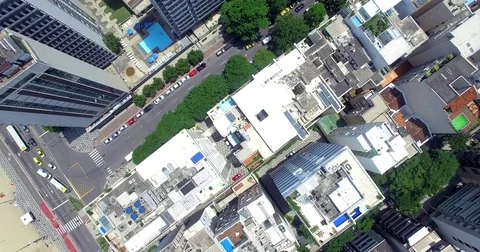 Reverse aerial view of the Marina building in Rio De Janeiro. Brazil. Shot in Stock Footage 77762440