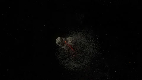 Reverse Angle Asteroid Collision Stock Footage 137075401