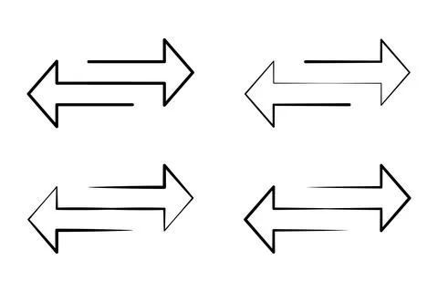 Reverse arrow to right and left line icon. Reverse double arrow pointer. Stock Illustration