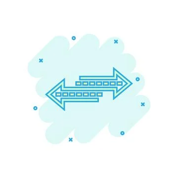 Reverse arrow sign icon in comic style. Refresh vector cartoon illustration o Stock Illustration