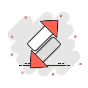 Reverse arrow sign icon in comic style. Refresh vector cartoon illustration o Stock Illustration