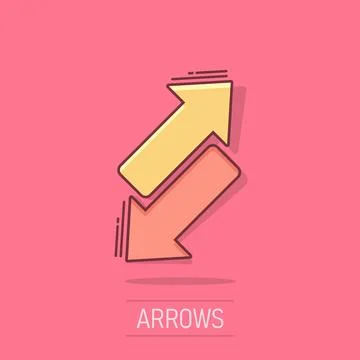 Reverse arrow sign icon in comic style. Refresh vector cartoon illustration.. Stock Illustration