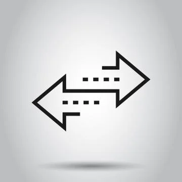 Reverse arrow sign icon in flat style. Refresh vector illustration on white b Stock Illustration