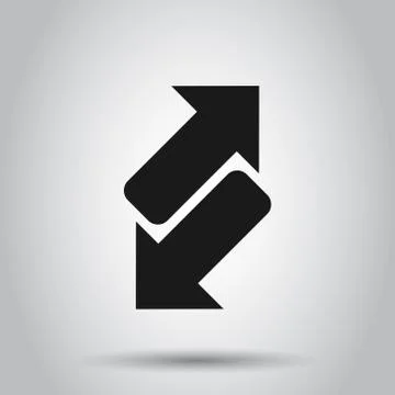 Reverse arrow sign icon in flat style. Refresh vector illustration on white b Stock Illustration