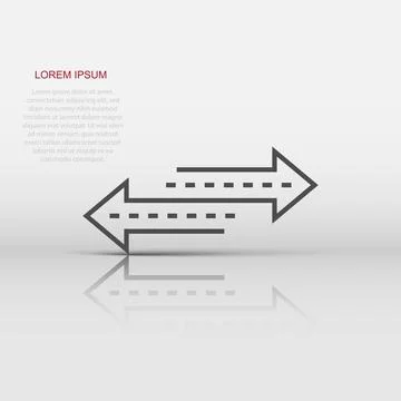 Reverse arrow sign icon in flat style. Refresh vector illustration on white.. Stock Illustration