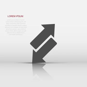 Reverse arrow sign icon in flat style. Refresh vector illustration on white.. Stock Illustration