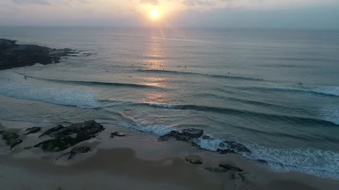 Reverse ascent over ocean Stock Footage 107079785