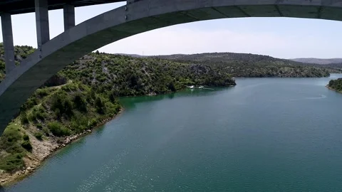Reverse Away form Bridge in Croatia Stock Footage 231223832