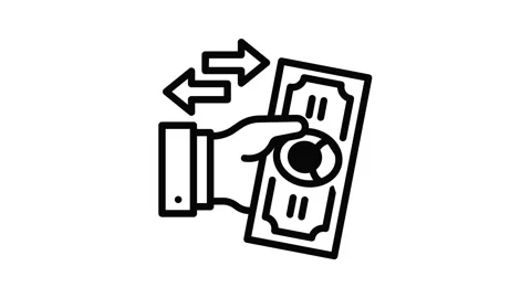 Reverse bribery icon animation Stock Footage
