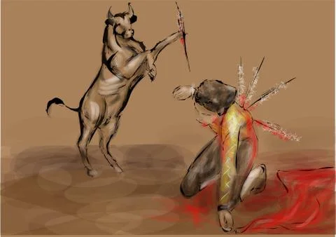 Reverse bullfighter Stock Illustration