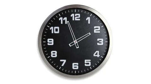 Reverse Clock Timelapse Isolate on White Background, 12 Hours Loop able Video stock 76693780
