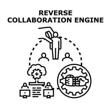 Reverse collaboration engine selecting remote team members Stock Illustration