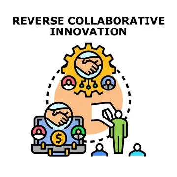 Reverse collaborative innovation process with business partnership 스톡 일러스트