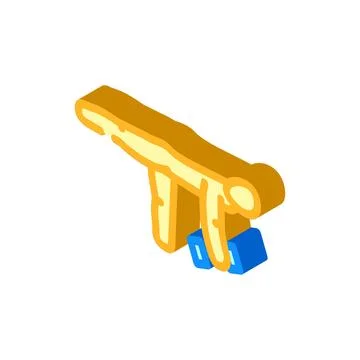 Reverse curls fitness exercise arm isometric icon vector illustration Stock Illustration